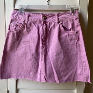 Topshop Pink Denim Skirt